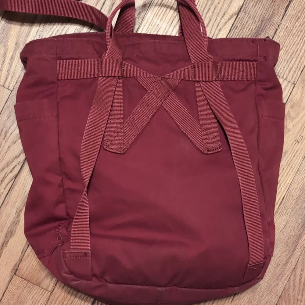Fjällräven Kånken Tote Bag Dark Red G-1000 Top Handles Shoulder Straps
